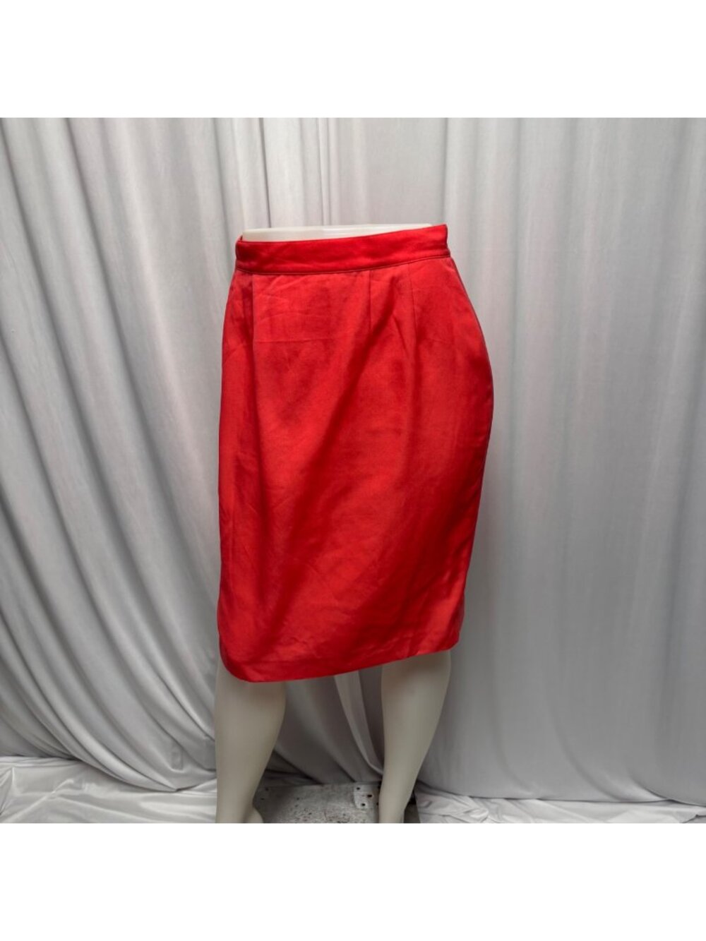 Scala Collection Pencil Skirt Womens Size 10 Dark Coral Lined Office Classic